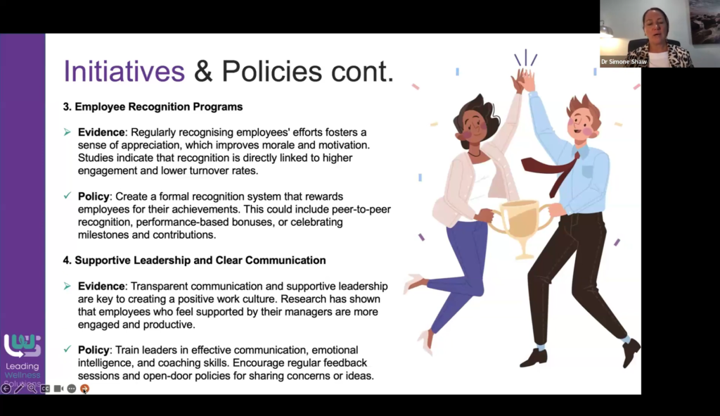 Recognition and rewards systems and supportive leadership boost engagement and productivity.